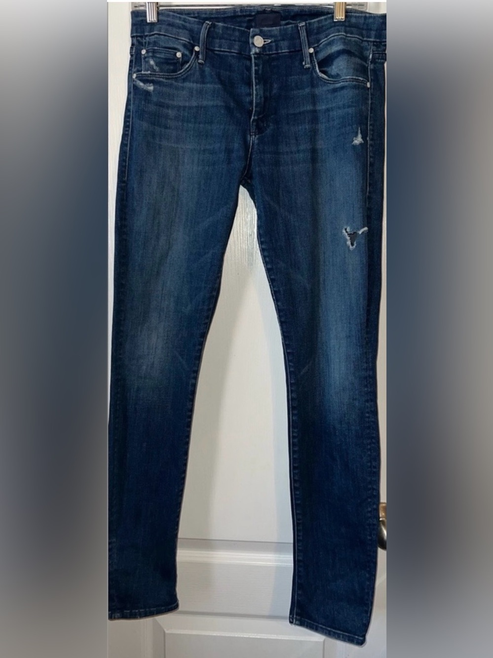 MOTHER The Looker Dark Graffiti Skinny Jeans Dark Wash Size 29